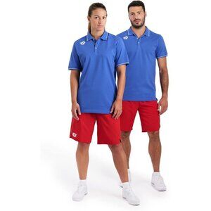 ARENA Unisex Team Solid Polo T-Shirt Short Sleeve Cotton Regular Fit Royal sz S